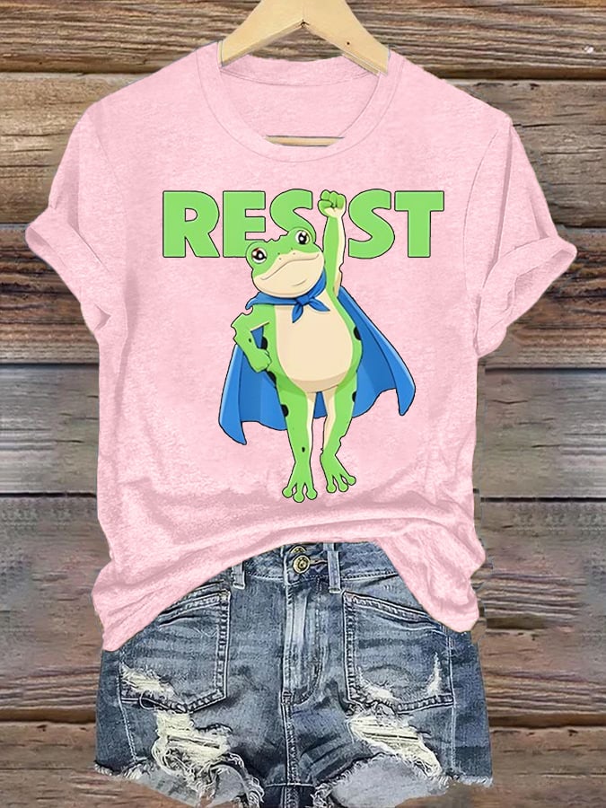 Women's Portland Frog Art Print Casual T-Shirt