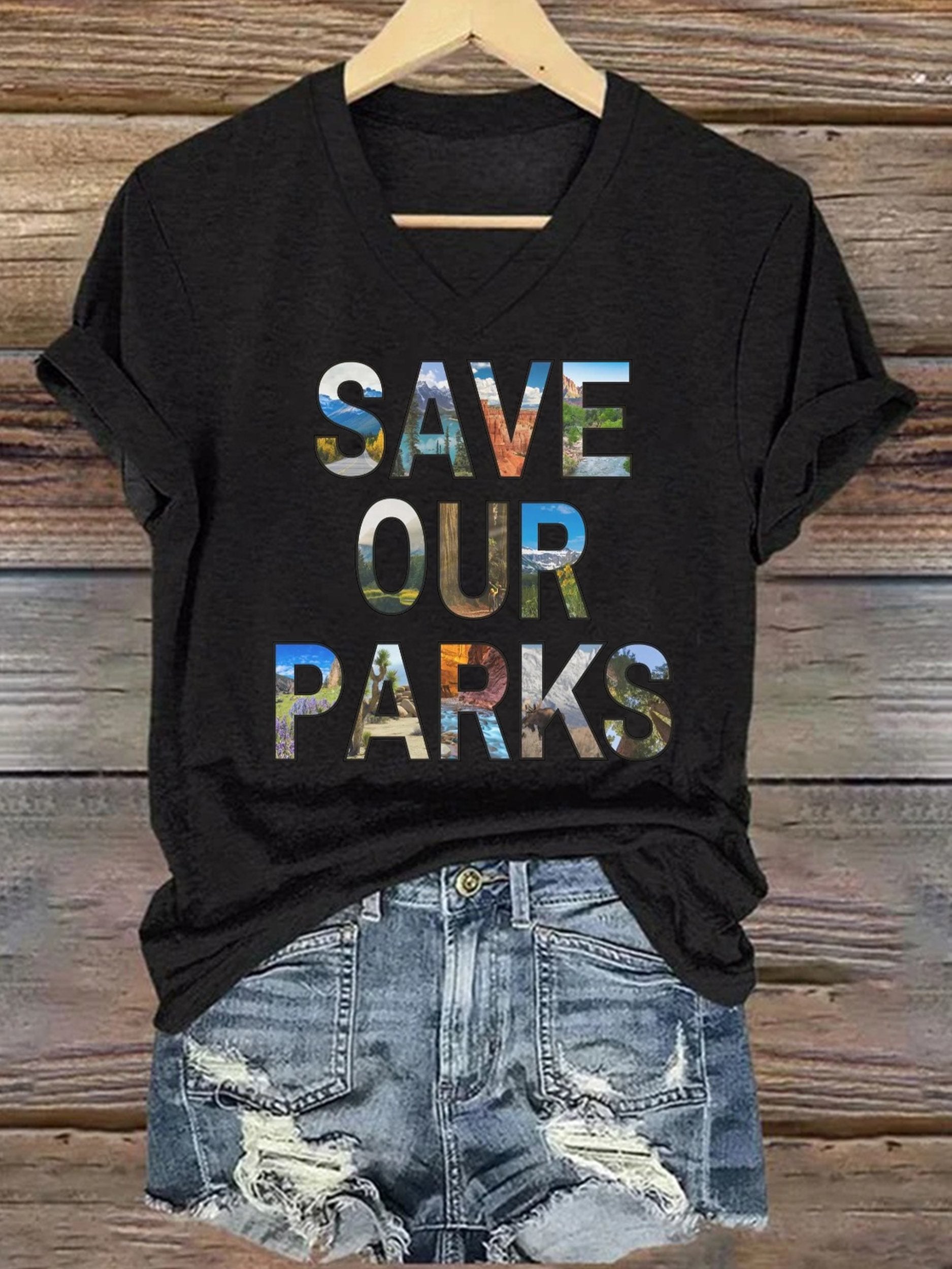 Women's Save Our Parks Printed Short-Sleeved T-Shirt
