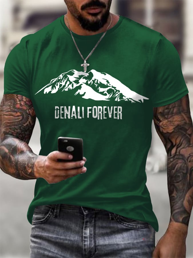 Men's Protect Our National Parks Printed Round Neck T-Shirt