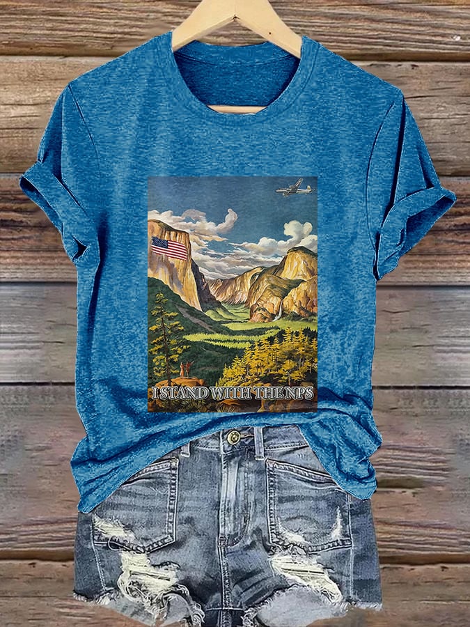 Retro I Stand With The NPS Print T-Shirt