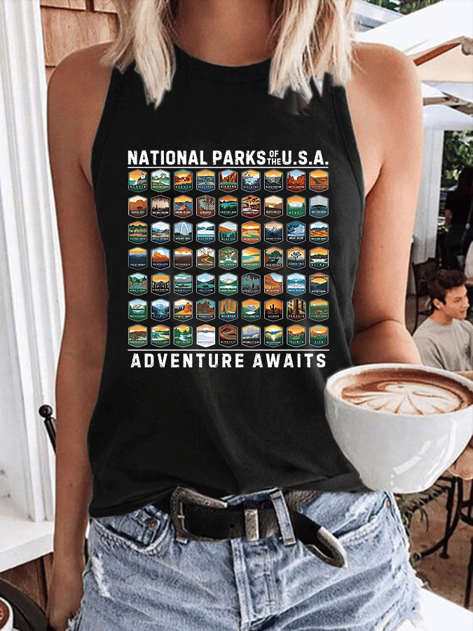 Women's National Parks Of The USA Heat Transfer Casual Vest