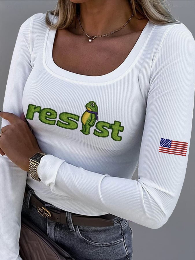 Women's FDT Print Fabric Long Sleeve T-Shirt