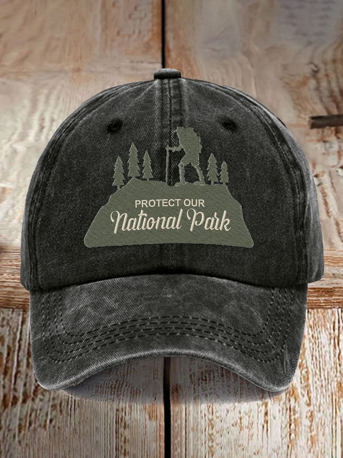Retro Protect Our National Park Printed Baseball Cap