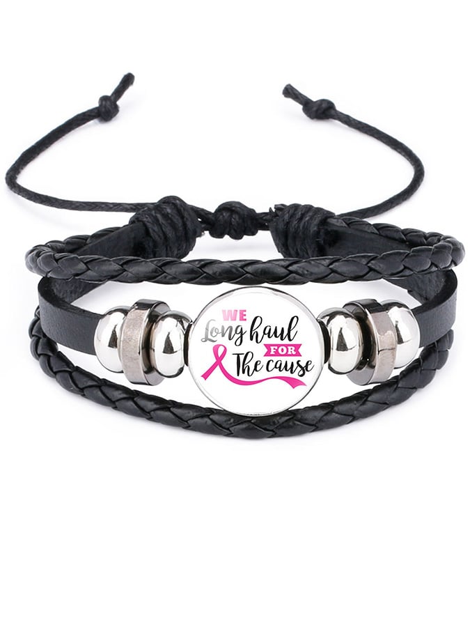 Weaving Pink Ribbon Bracelet (scalable)