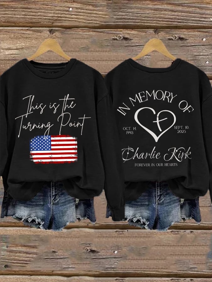 Retro This Is The Turning Point In Memory Of Forever In Our Hearts Print Sweatshirt