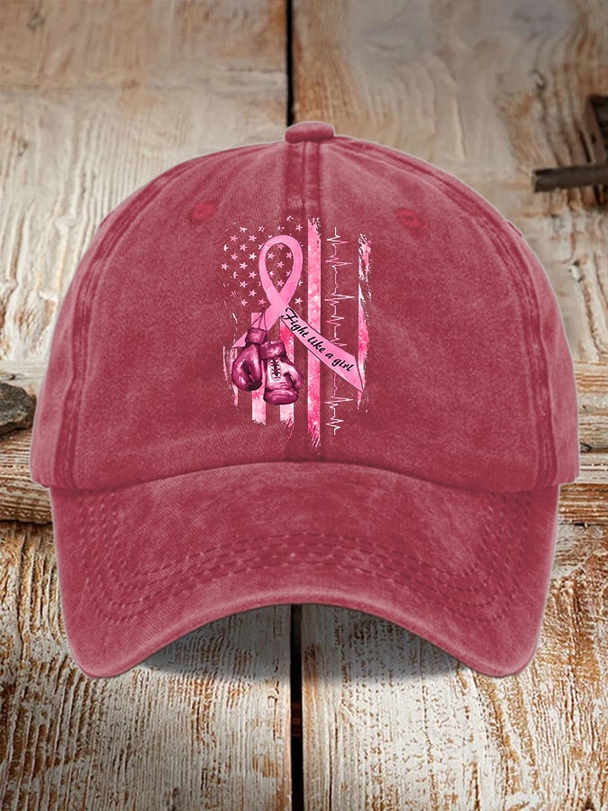 Women's Casual Breast Cancer Awareness Print Baseball Cap