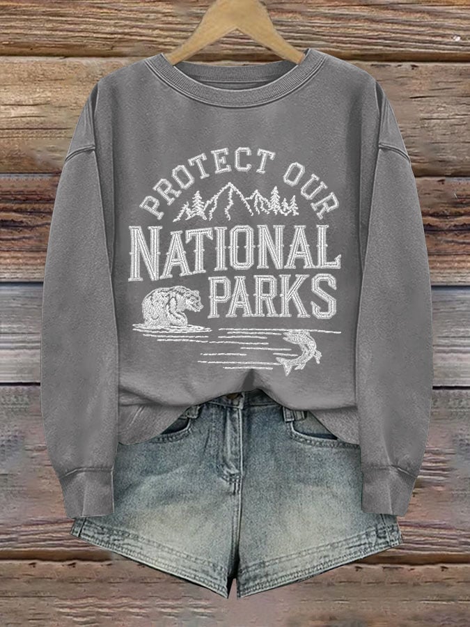 Women's Protect Our National Parks Printed Sweatshirt