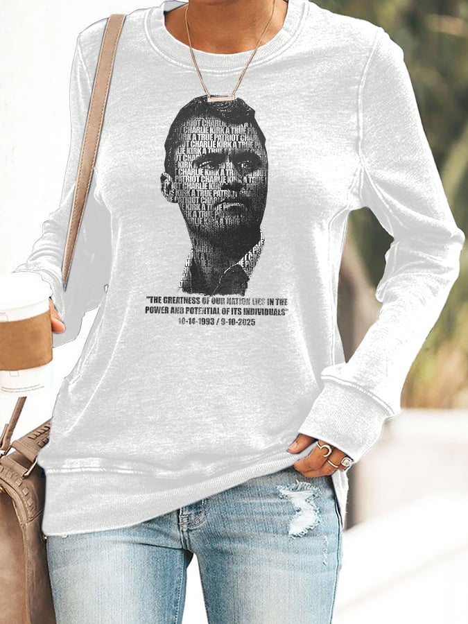 Retro The Greatness Of Our Nation Lies In The Power And Potential Of Its Individuals Print Sweatshirt