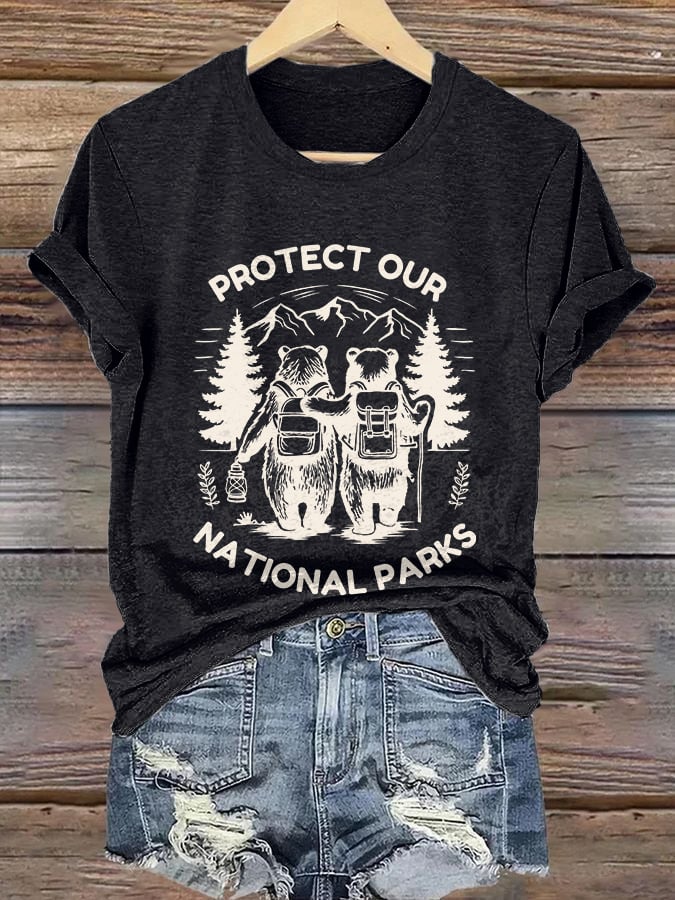 Retro Protect Our National Parks Print T-Shirt