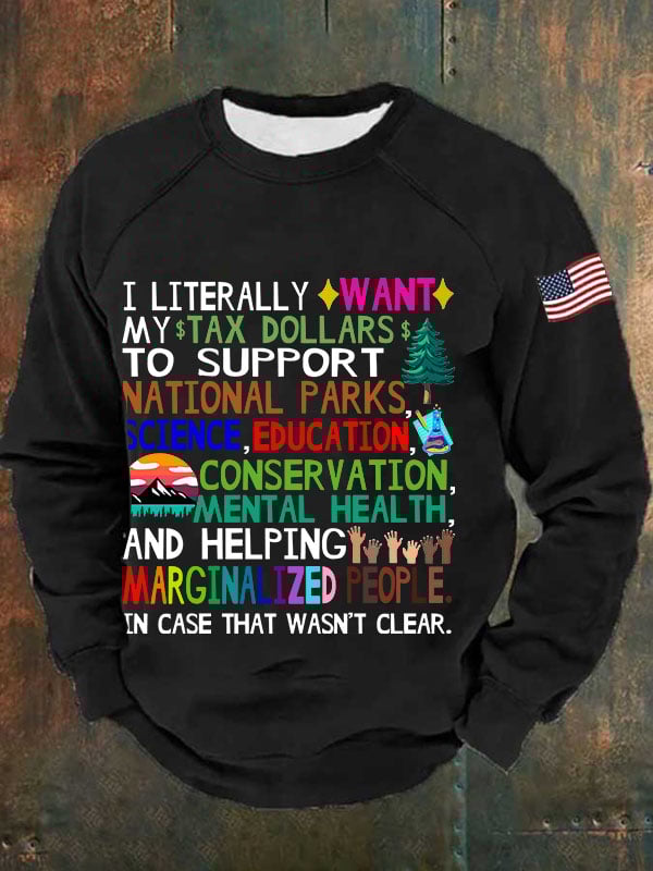 Man's Support Our National Parks Print Casual Sweatershirt