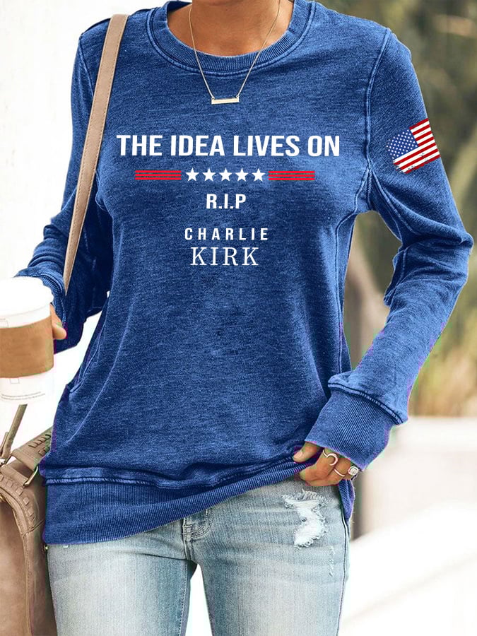 Retro The Idea Lives On Print Sweatshirt