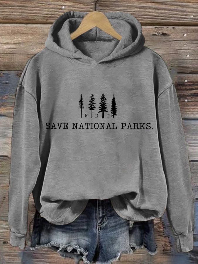Women's Save The National Parks Print Hoodie