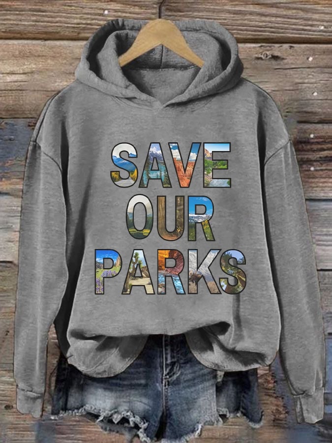 Women's Save Our National Parks Print Sweatshirt