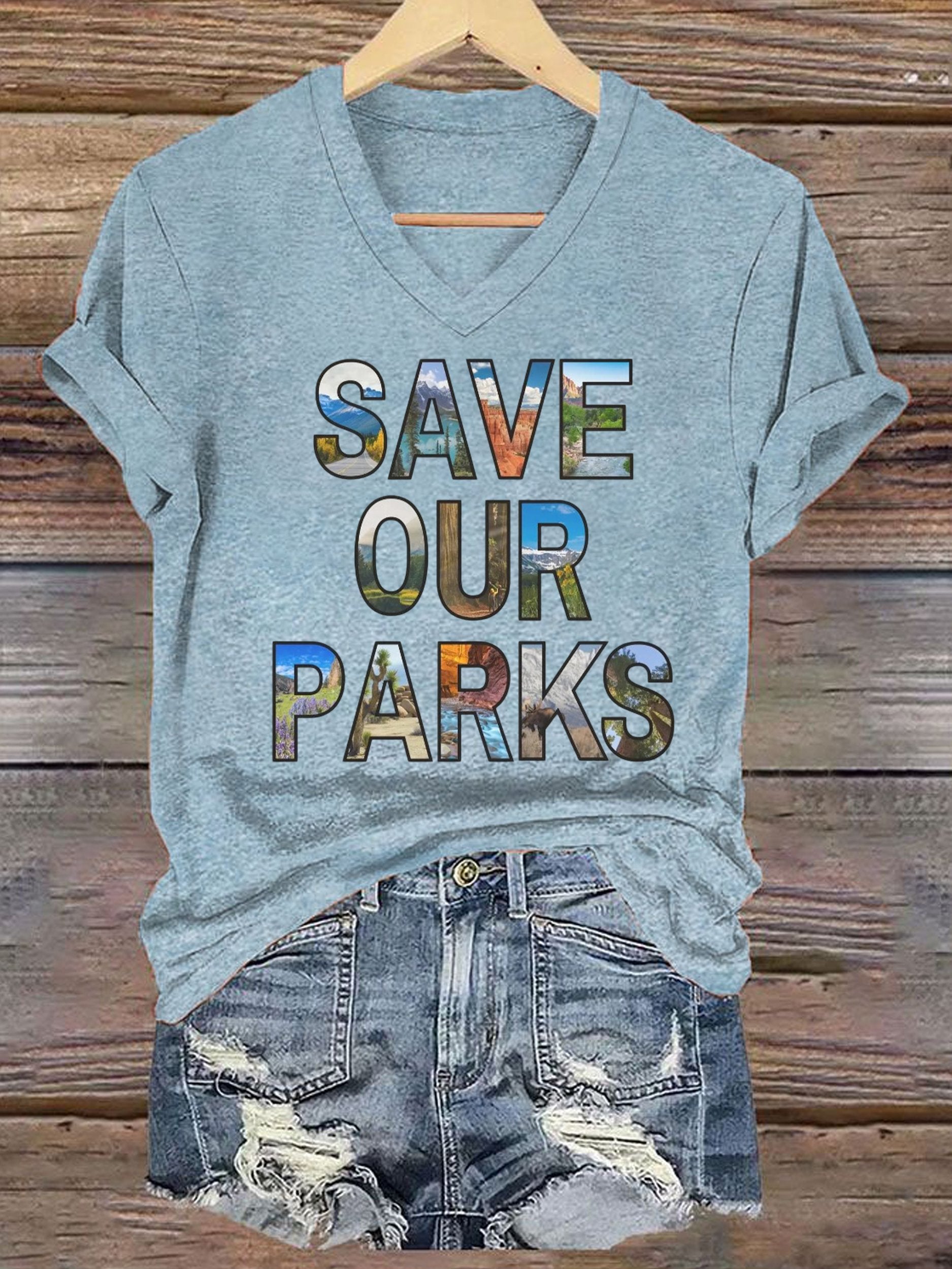 Women's Save Our Parks Printed Short-Sleeved T-Shirt