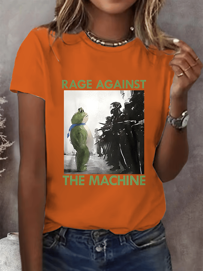 Women's Portland Frog Resist Printed Casual T-Shirt