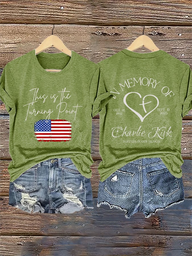 Retro This Is The Turning Point In Memory Of Forever In Our Hearts Print T-Shirt
