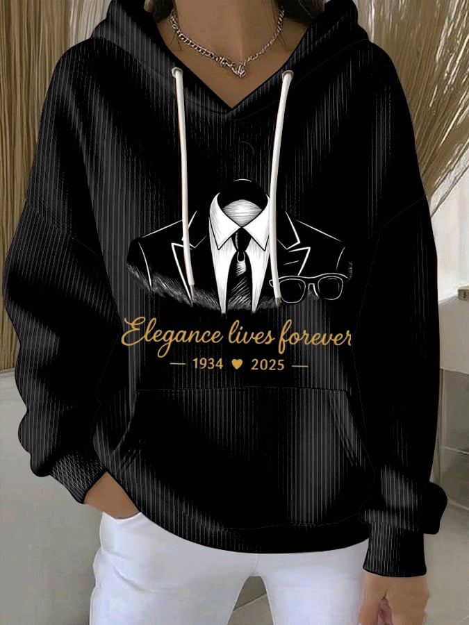 Women's Elegance Lives Forever 1934-2025 Print Casual Sweatshirt