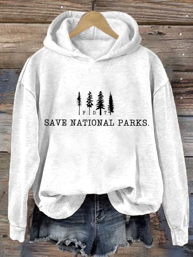 Women's Save The National Parks Print Hoodie