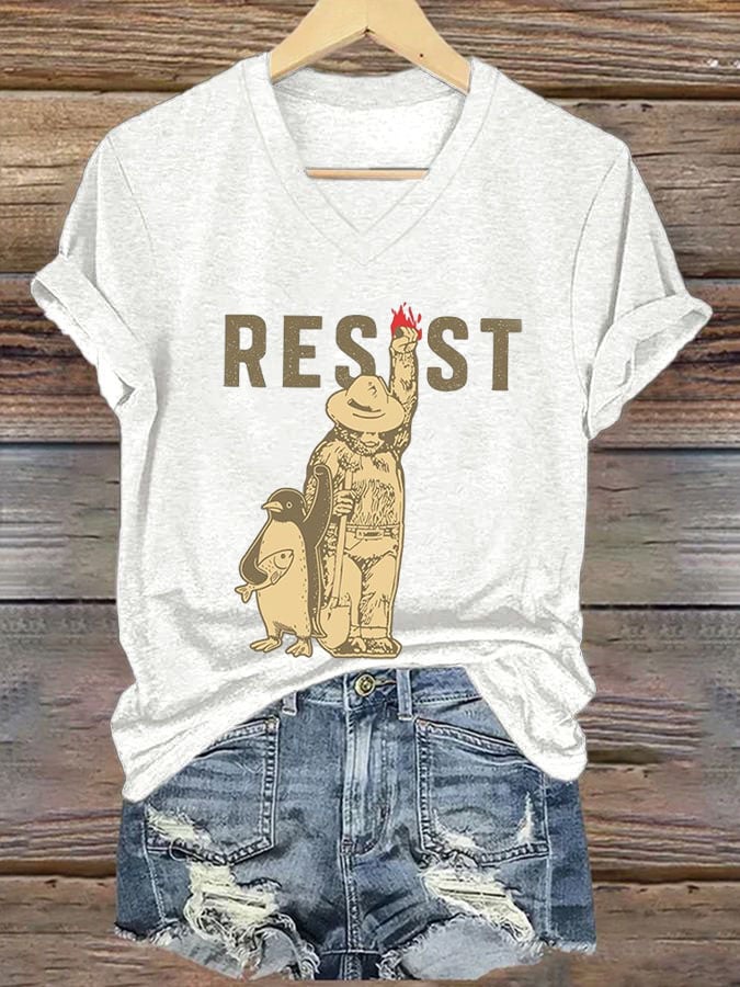 Women's FDT Portland Frog Protest Revolt Machine Print T-Shirt