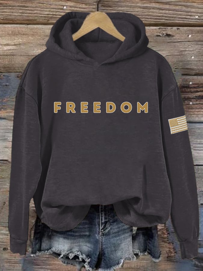 Women's Retro Freedom Print Hoodie