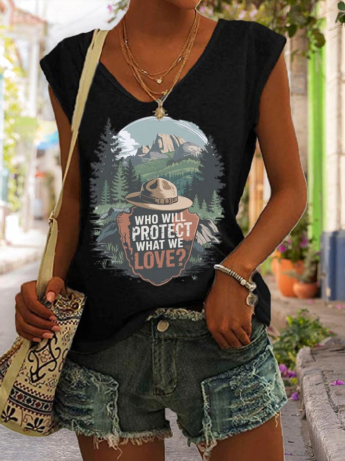 Women's Who Will Protect What We Love Print Tank Top