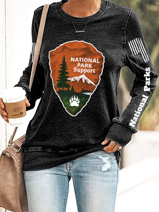 Retro Women's Protect Our National Parks Print Sweatshirt