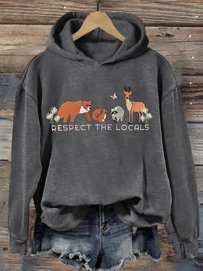 Women's Retro Respect The Local Printed Hoodie