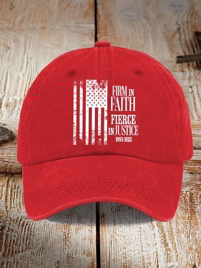 Unisex Vintage Firm In Faith Fierce In Justice Print Hat
