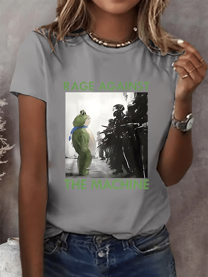 Women's Portland Frog Resist Printed Casual T-Shirt