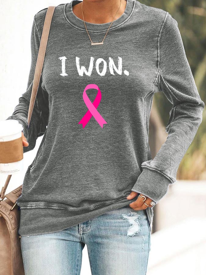 Women's Breast Cancer Survivor Crew Neck Sweatshirt