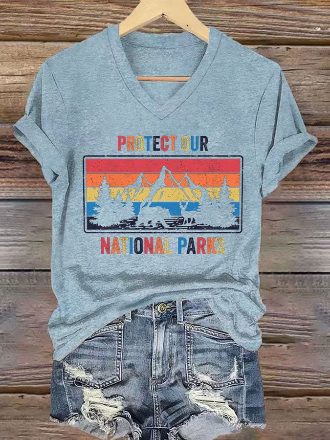 Women's Retro Protect Our National Parks Print T-Shirt