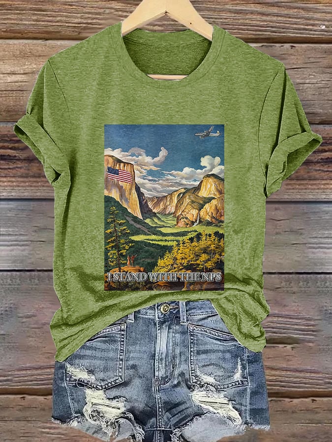 Retro I Stand With The NPS Print T-Shirt