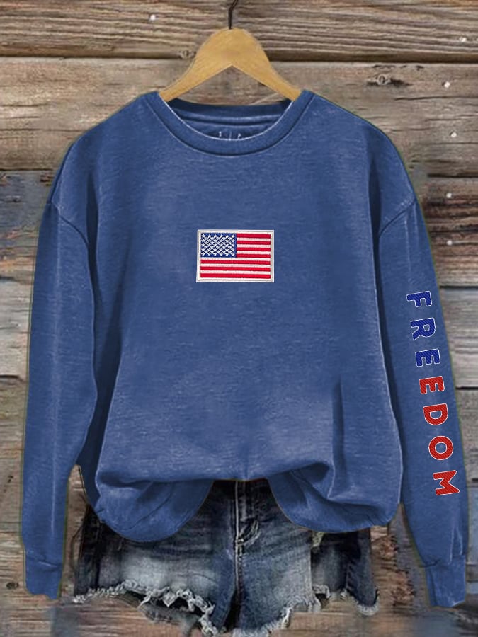 Women's Retro Freedom Print Sweatshirt