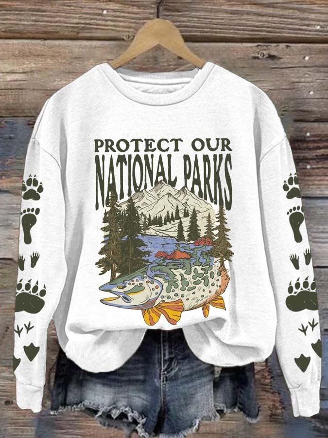 Women's Protect Our National Parks Printed Sweatshirt