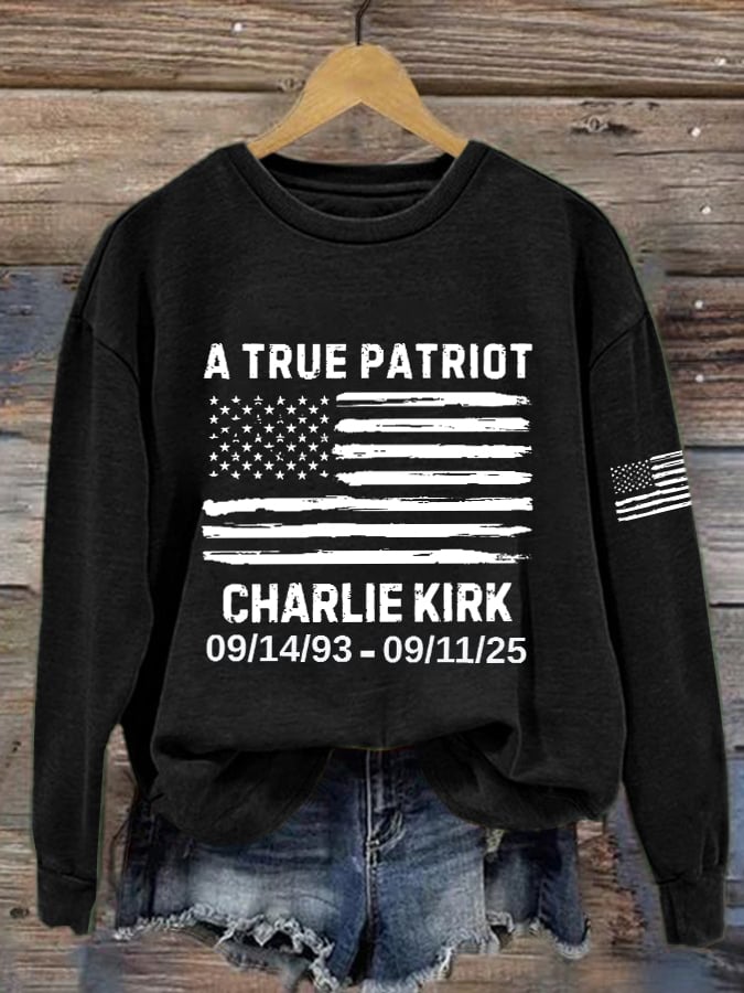 Women's Retro A True Patriot Print Sweatshirt