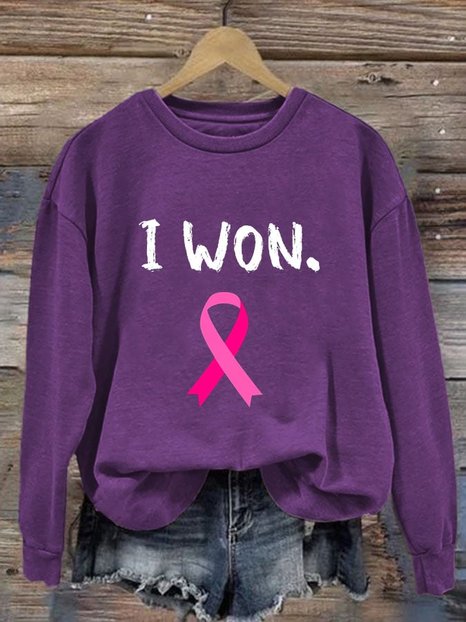 Women's Breast Cancer Survivor Crew Neck Sweatshirt