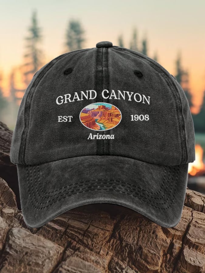 Retro Grand Canyon Est 1908 Arizona Print Baseball Cap