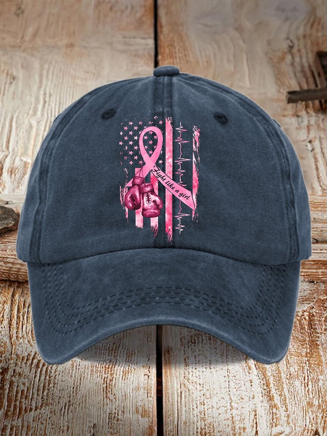 Women's Casual Breast Cancer Awareness Print Baseball Cap