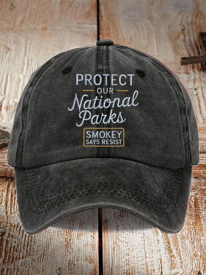 Unisex Protect Our National Parks Print Baseball Cap