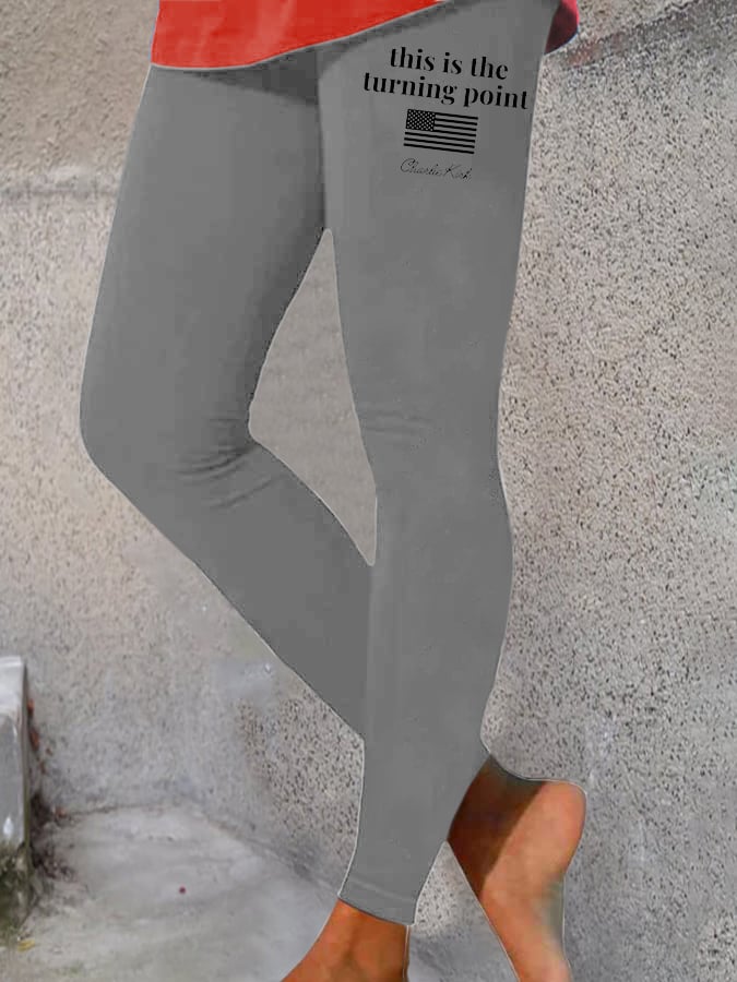 Women's Charlie Kirk This Is The Turning Printed Pants Leggings