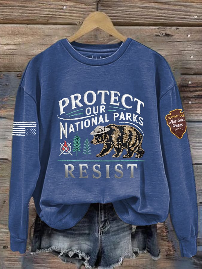 Women's Protect Our National Parks Print Sweatshirt