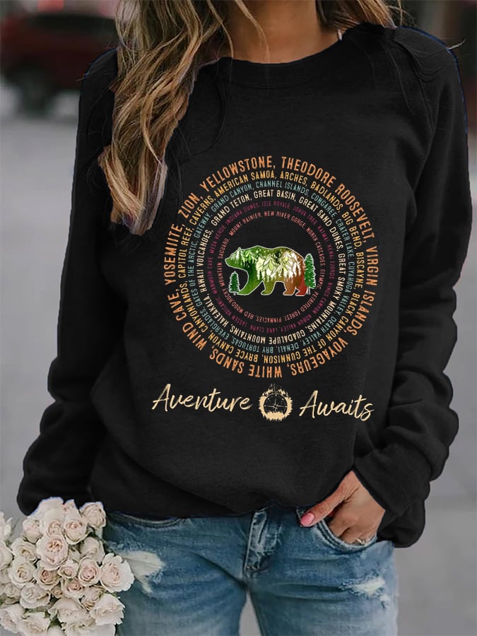 Women's National Parks Explore, Protect, Preserve Print Sweatshirt