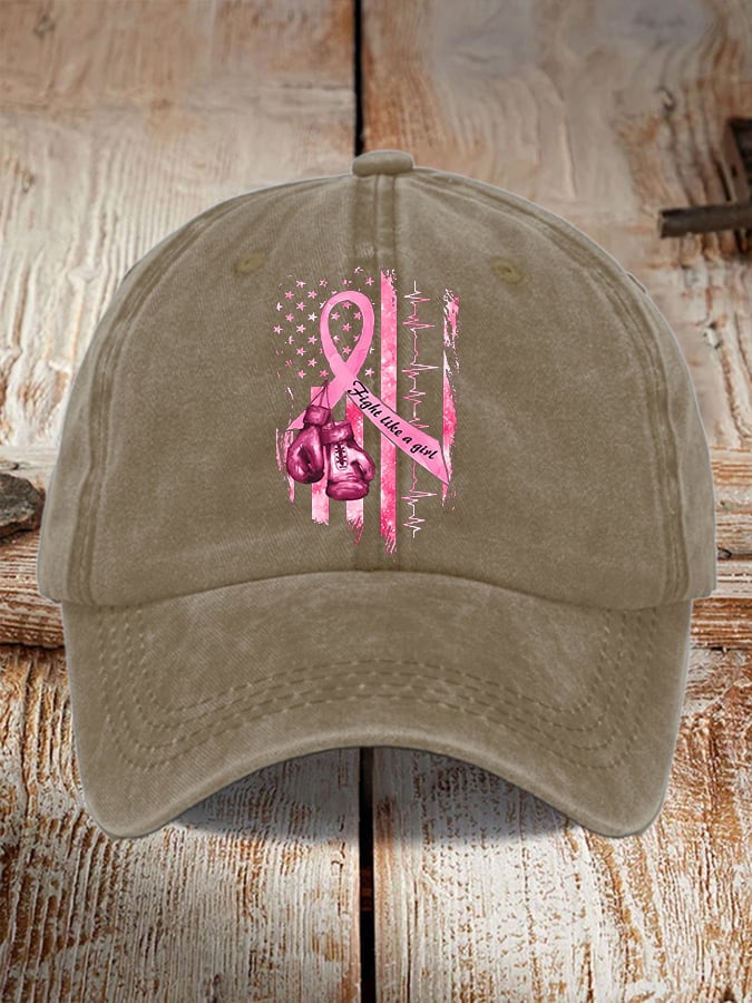 Women's Casual Breast Cancer Awareness Print Baseball Cap