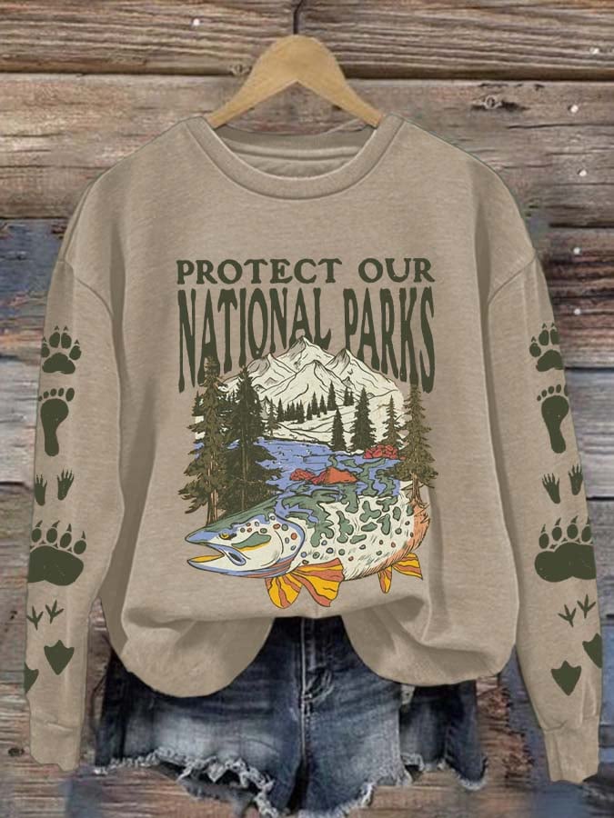 Women's Protect Our National Parks Printed Sweatshirt