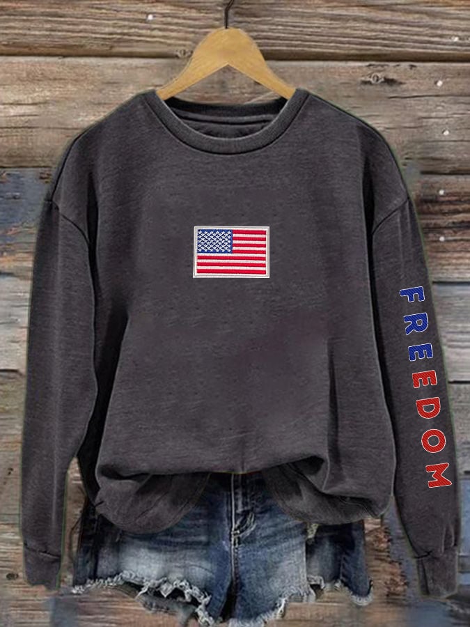 Women's Retro Freedom Print Sweatshirt