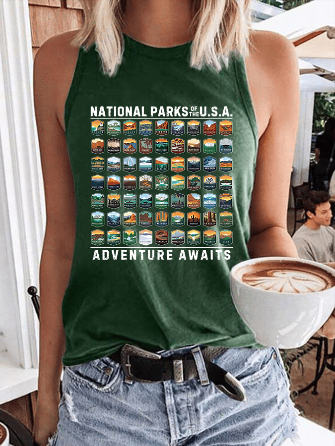 Women's National Parks Of The USA Heat Transfer Casual Vest