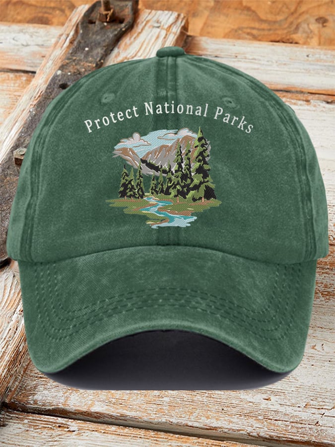 Retro Protect Our National Parks Printed Baseball Cap