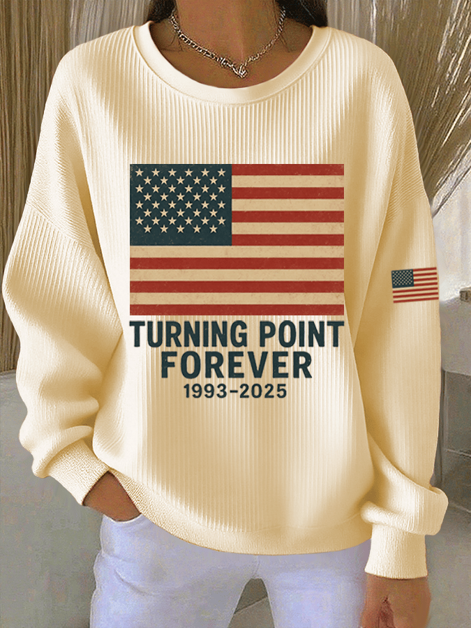 Women's Hot Spot Print Knitted Crew Neck Long Sleeve Top