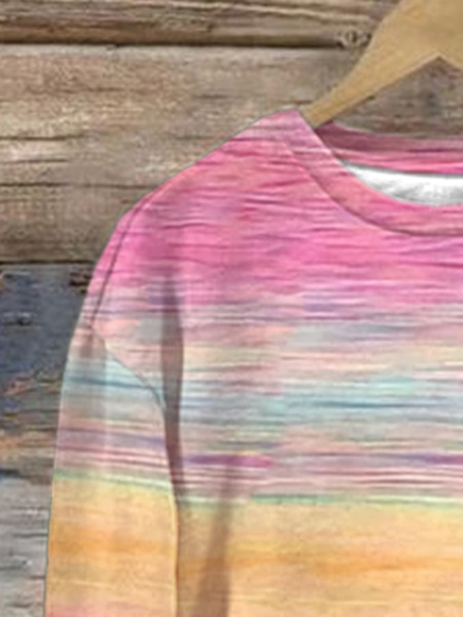 Women's Breast Cancer Awareness Print Long Sleeve Sweatshirt