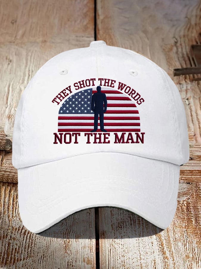 Unisex Vintage They Shot The Words Not The Man Print Hat